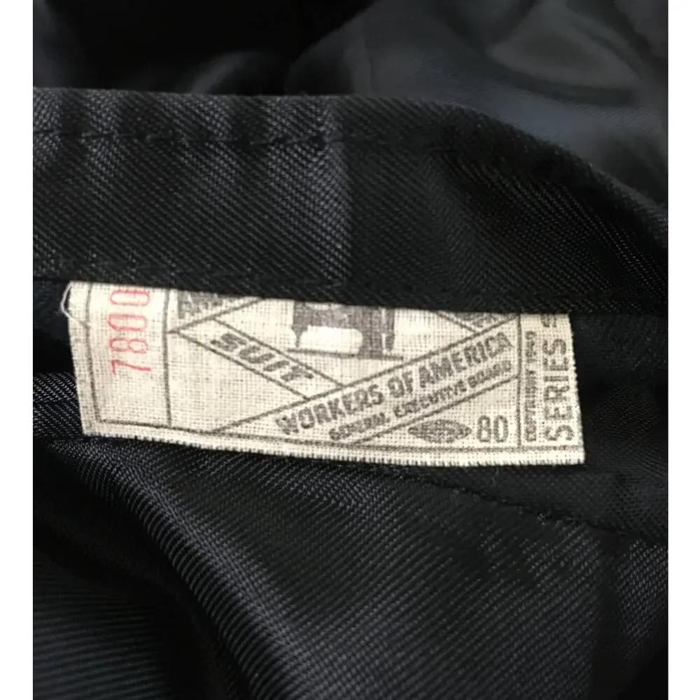 After Six by Rudofker Large Black Lined Tuxedo Jacket W Satin Trim Pleated Pants